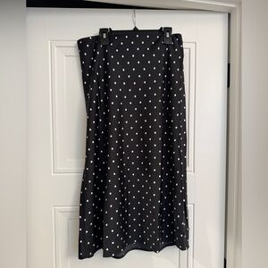 J. Crew Satin Black and White Polka Dot A-Line Skirt